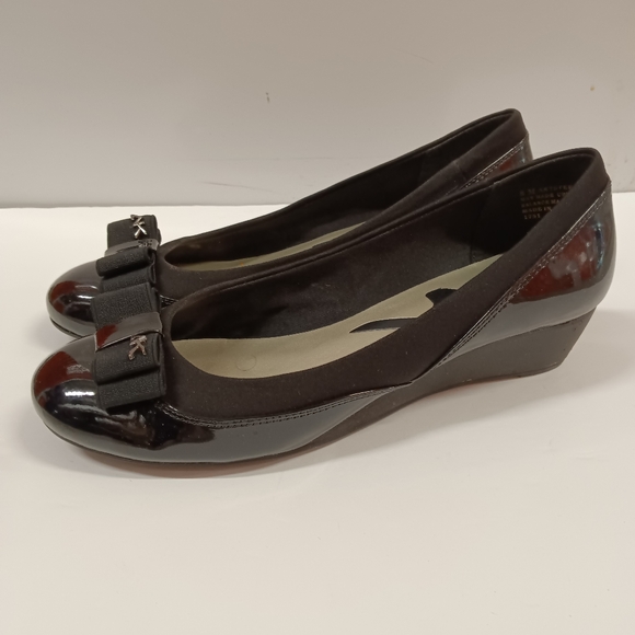 Anne Klein AK7 Stefania Patent Leather Wedges Size 8 - Picture 1 of 11